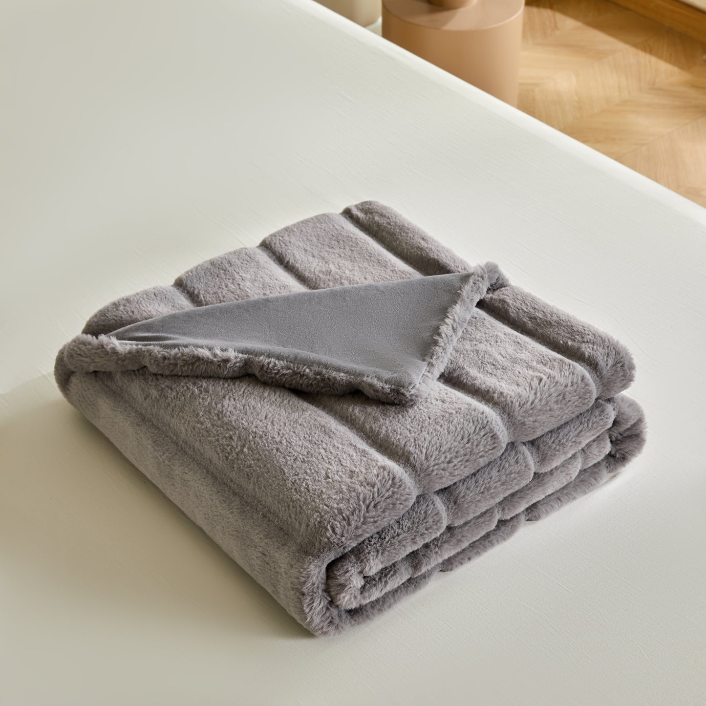 Rabbit fur blanket 100% polyester