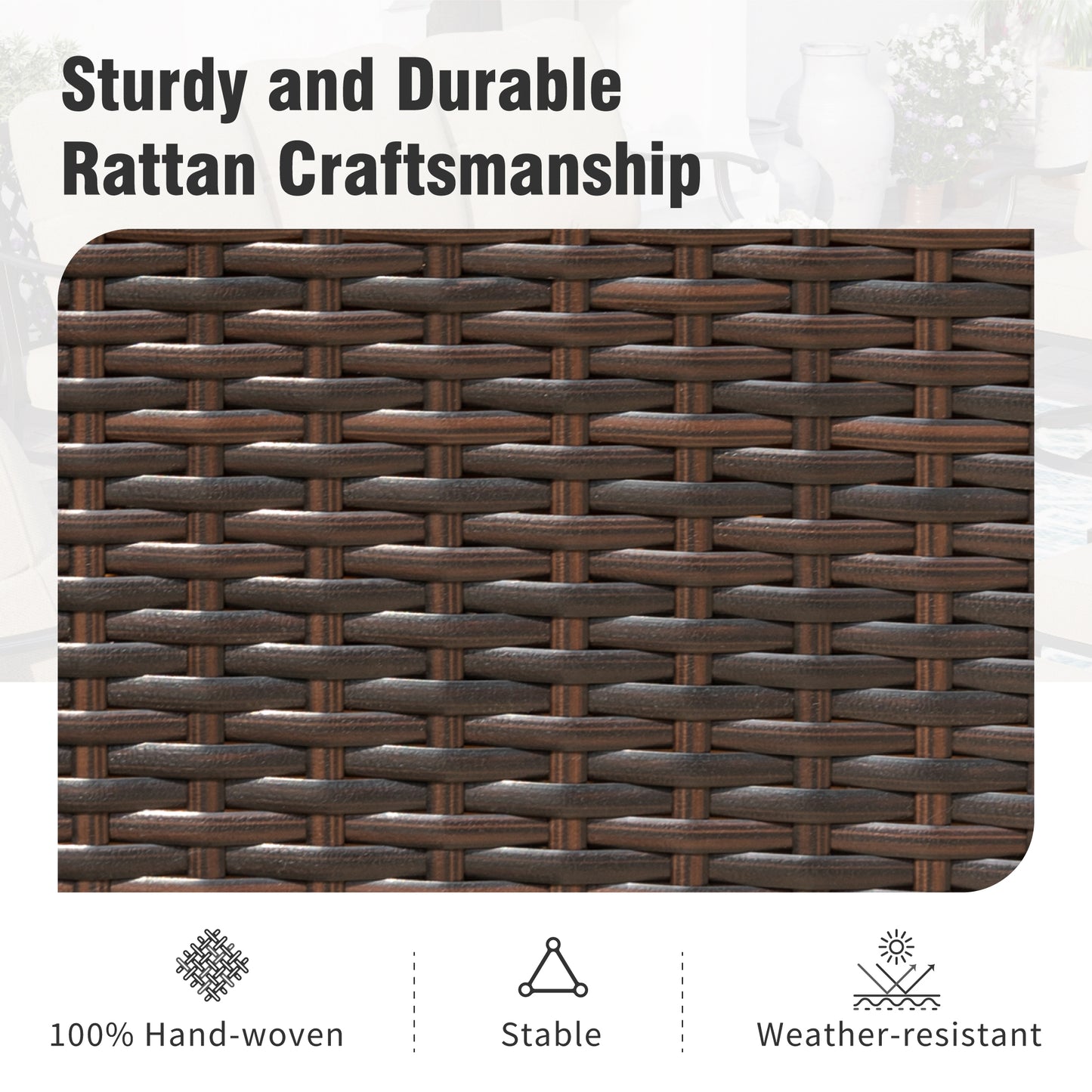 Captiva Designs Outdoor Patio All-weather Wicker Dining Chairs with Thick Cushion