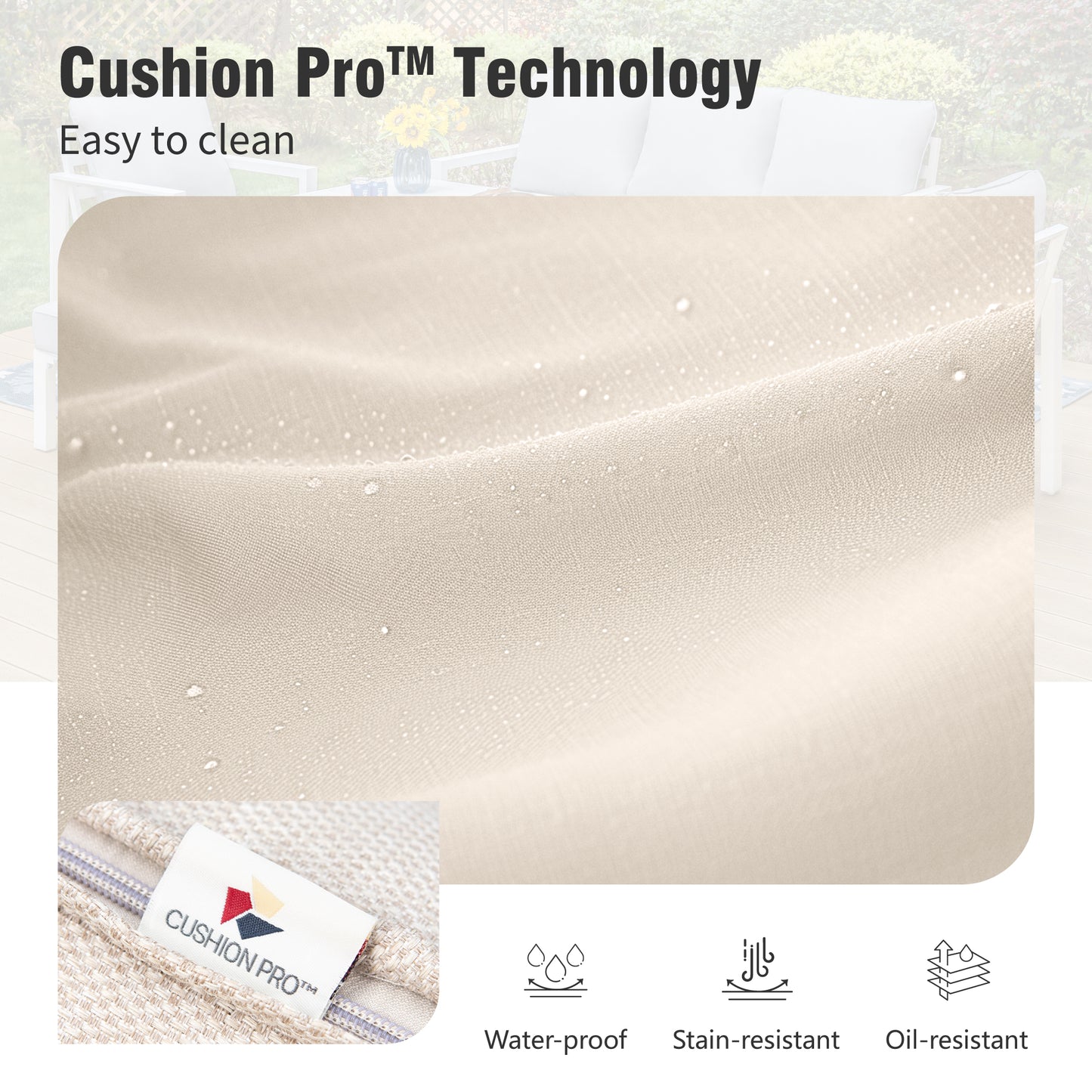 Captiva Designs Outdoor 7Pc Cast Aluminum Square Metal Dining Table with Umbrella Hole & Flower Back Chairs