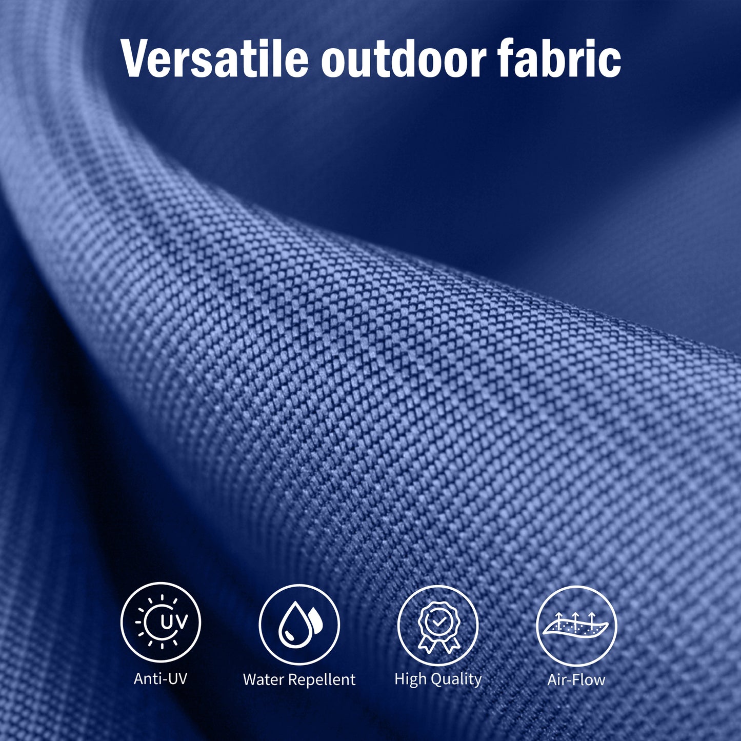 Captiva Designs 9 件套露台餐厅板顶可调节钢制矩形桌和扶手藤椅,配蓝色靠垫