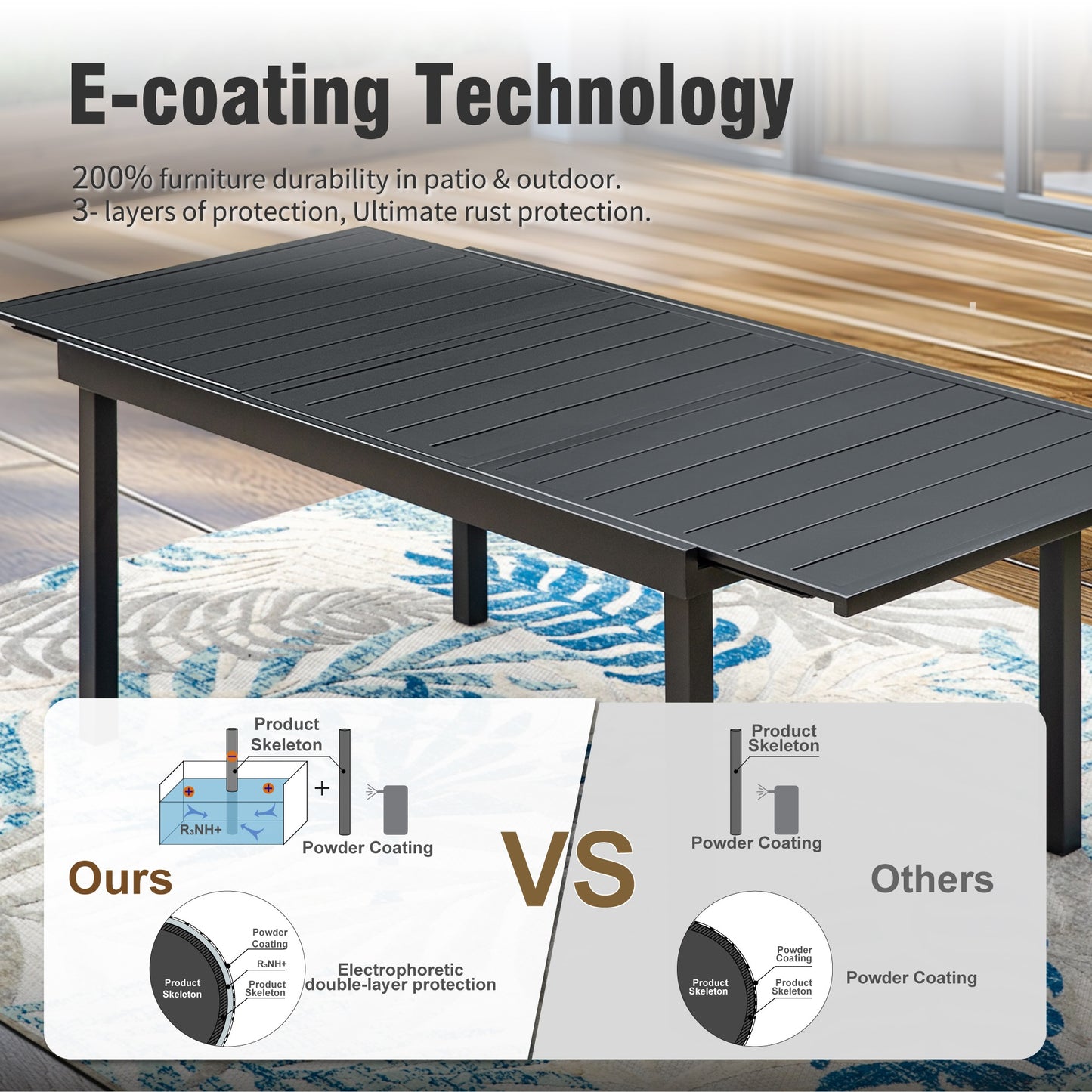 Captiva Designs 7 件套铸铝露台餐桌椅套装,配有圆桌和花背固定椅