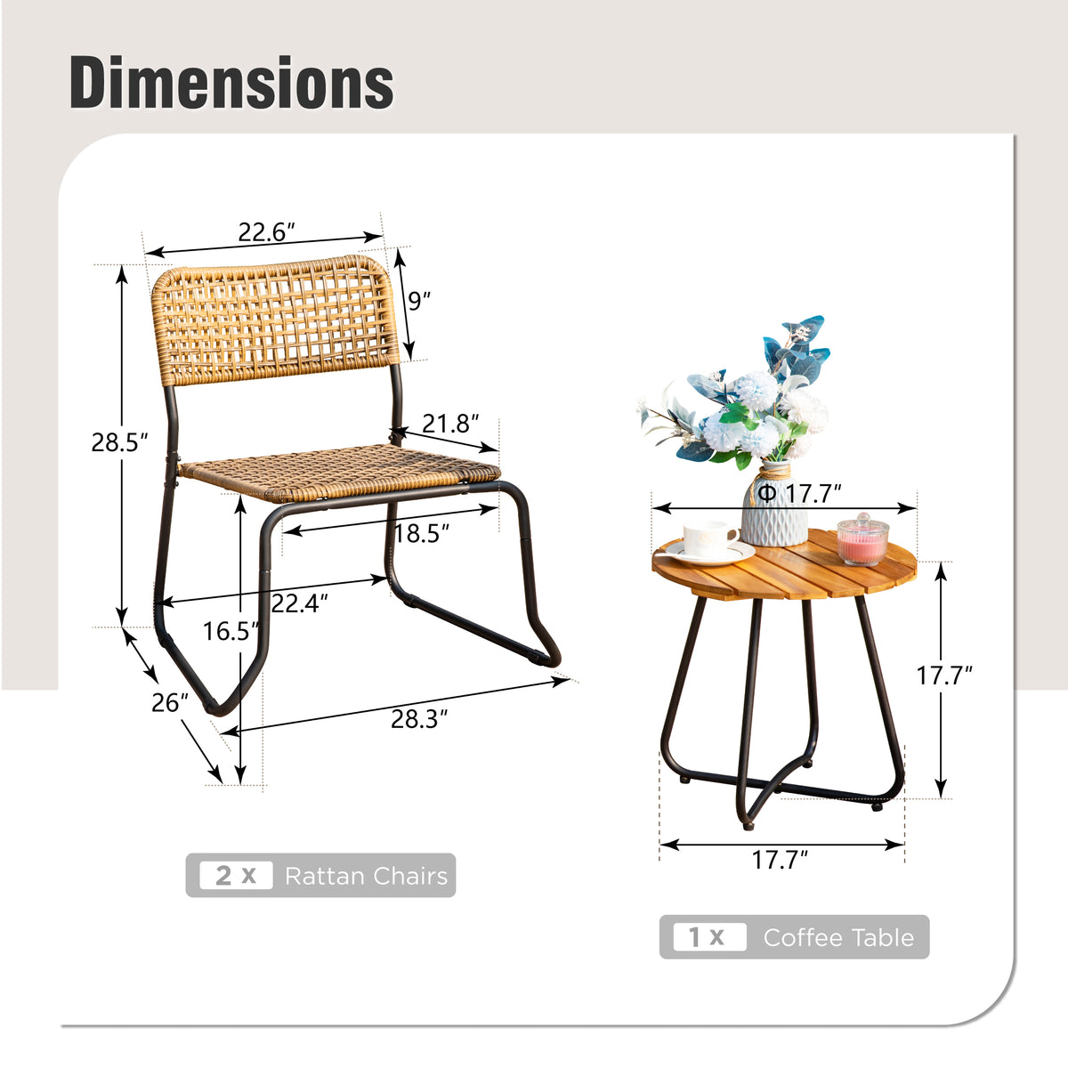 Captiva Designs 9 件套宽敞板顶矩形金属桌,带伞孔和灰色 Textilene 可躺折叠椅