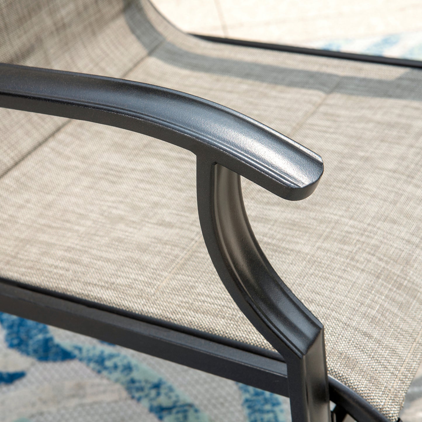 Captiva Designs Outdoor Patio Dining Padded Sling Chairs with Steel Frame and High Back