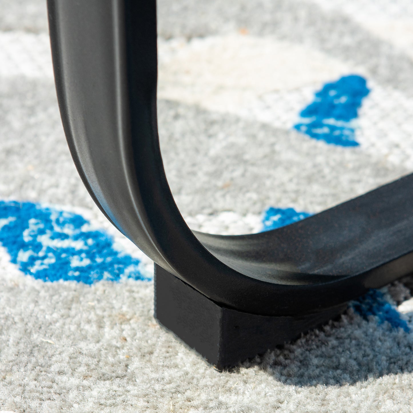 Captiva Designs 9pc Spacious Slat-top Square Metal Table with Umbrella Hole & C-spring Sling Chairs