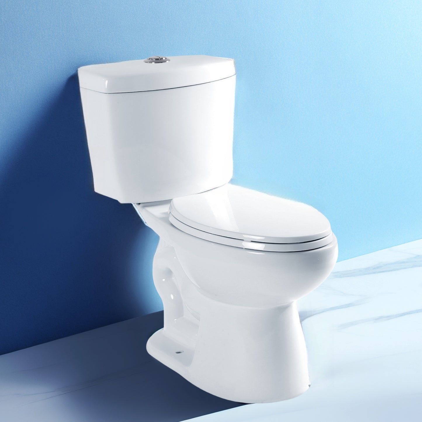 Royal Bath 360° TSUNAMI Flush Two-piece Toilet: 17.3" ADA Height, Nano Self-Cleaning, WaterSense/MAP/CUPC Certified, 0.93/1.27 Gal Dual Flush, Elongated Bowl & Soft-Close Seat,12" Rough-In