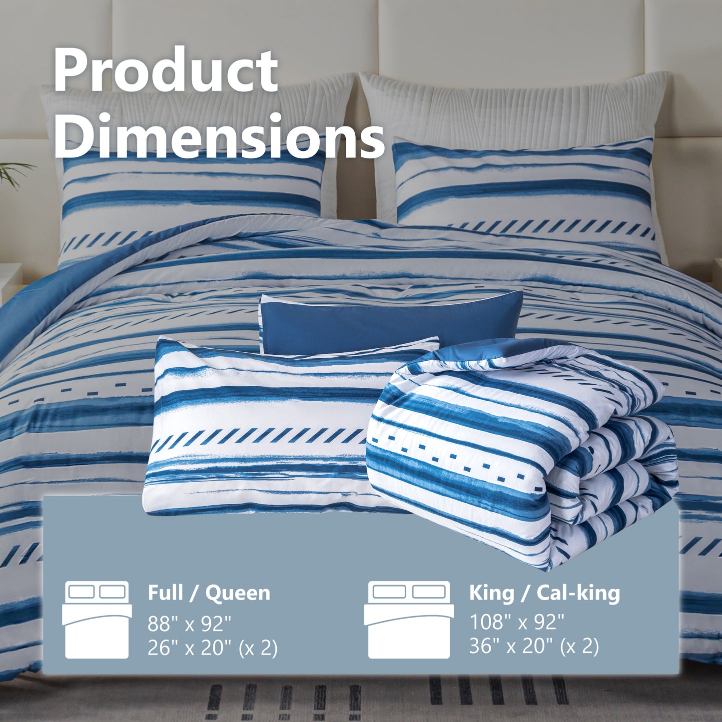 Captiva Designs Queen/King Nautical Comforter Set, All-Season Fluffy & Cozy 100% Cotton Bedding with 1 Comforter & 2 Pillowcases