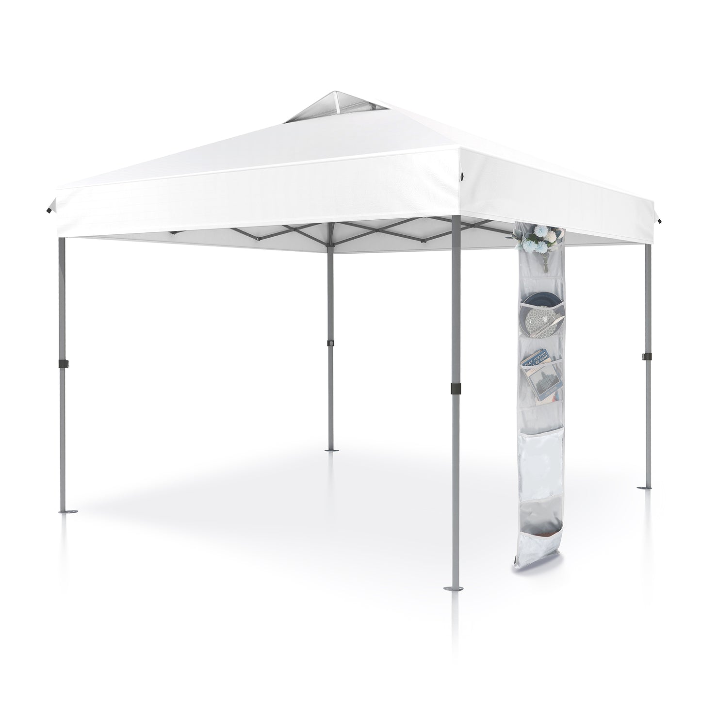 Captiva Designs 10’x10’ Instant Pop Up Canopy Tent – One-Push Setup with Vented Roof, Includes Storage Bag and Accessories