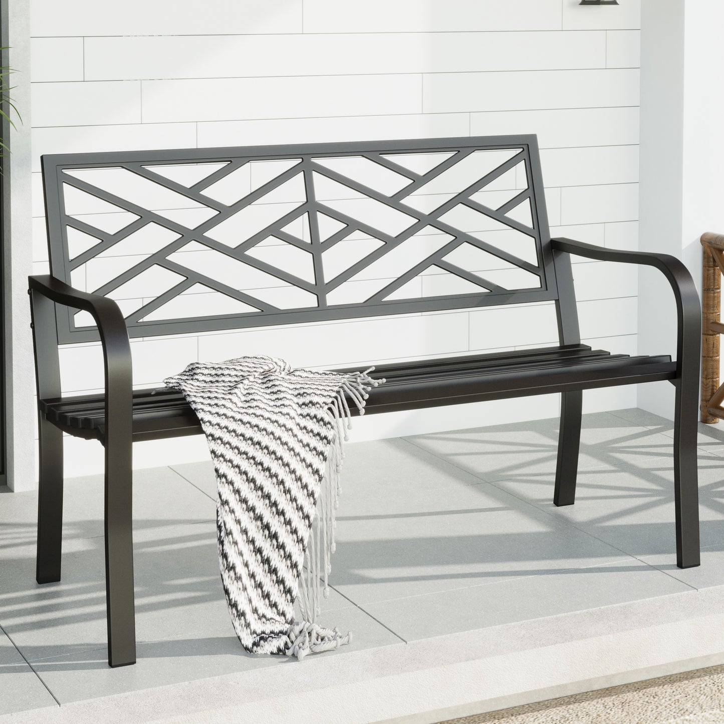 Captiva Designs Two Seat Cast Steel Garden Bench - Choose Between Apple Back or Butterfly Back Designs