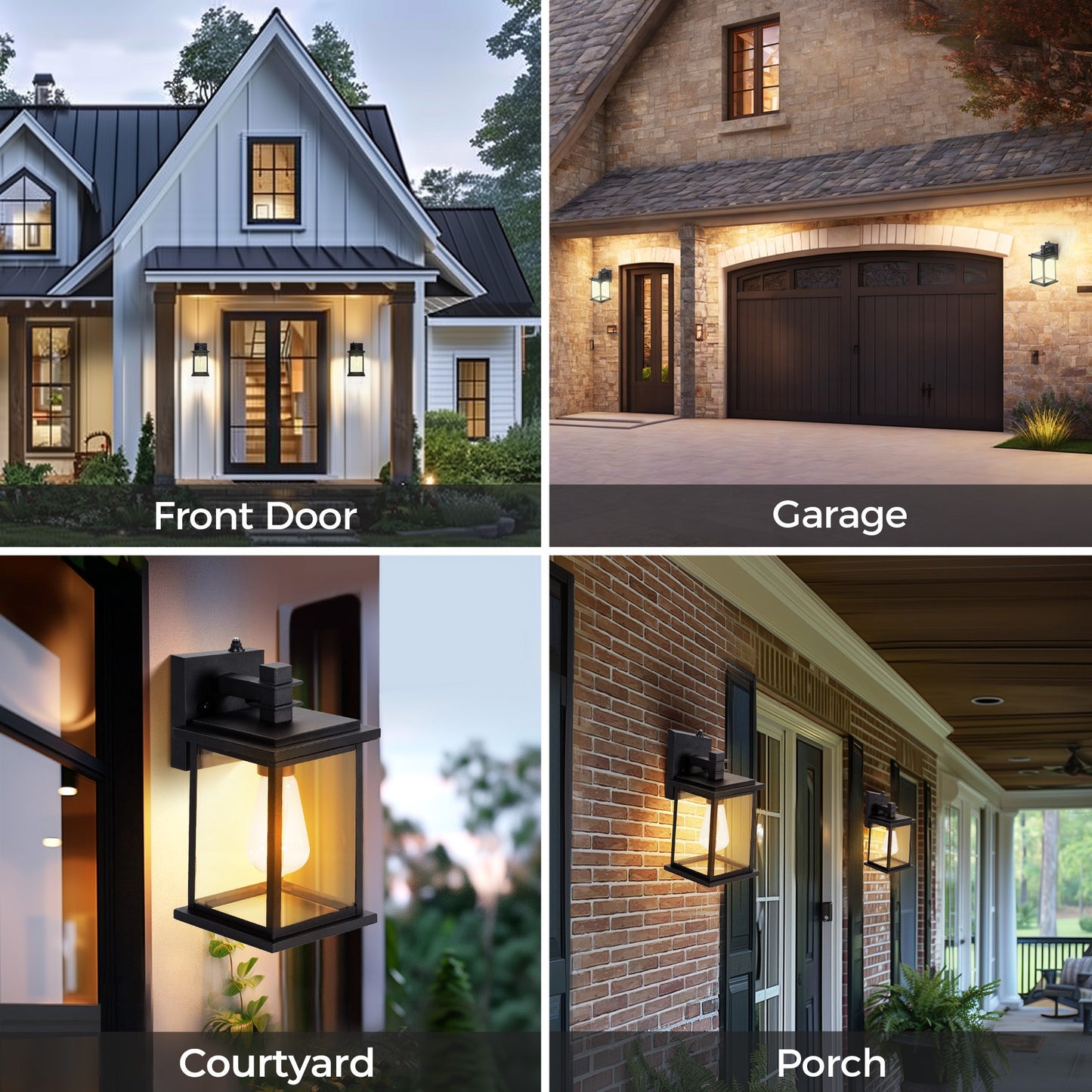 Captiva Designs Outdoor Wall Lights with Dusk to Dawn Sensor, Exterior Wall Sconce Fixtures, 2-Pack for Front Door