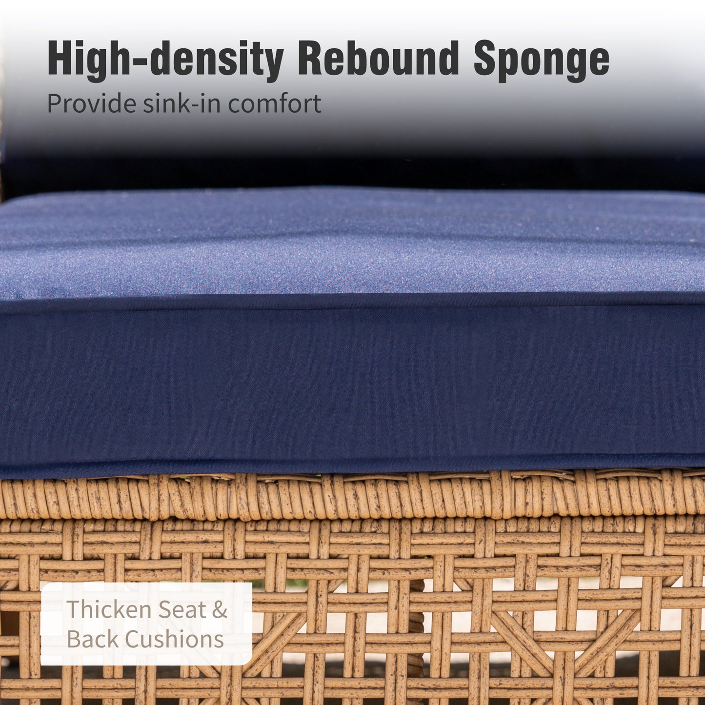 Captiva Designs 3pc Outdoor Patio Bohemian Wicker Conversation Set with Coffee Table