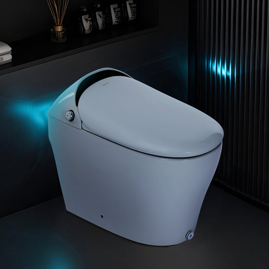 Captiva Designs Bidet Toilet with Water Tank & ADA-Compliant Ergonomic Height, White and Black