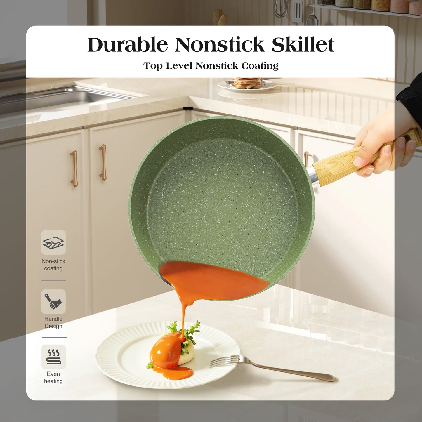 Captiva Designs Nonstick Granite Cookware and Bakeware Set with Heat-Resistant Bakelite Handle