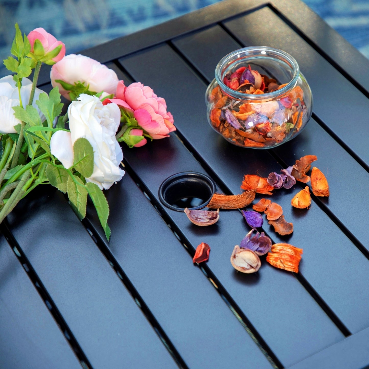 Captiva Designs 1pc Outdoor Patio Dining Table with Steel Frame