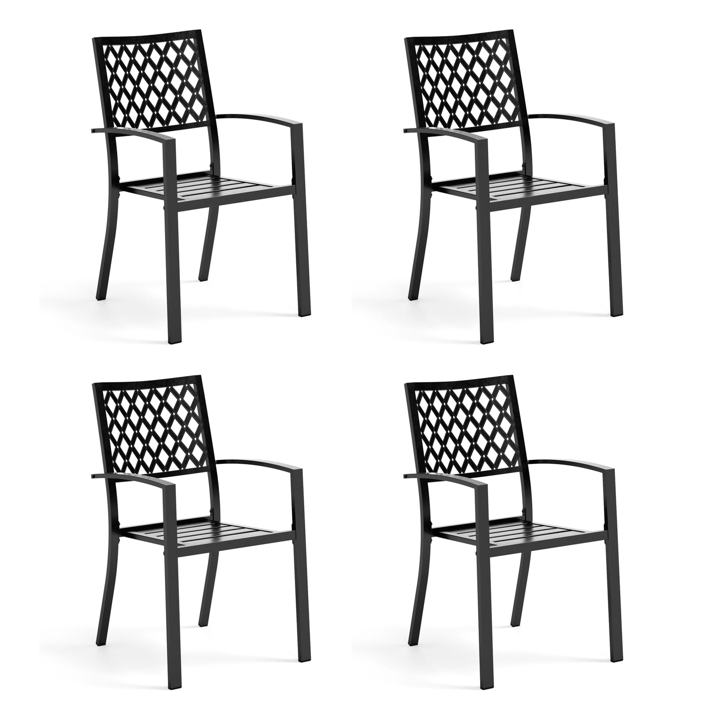 Captiva Designs Outdoor Patio Dining Chairs with Powder-coated Steel Frame