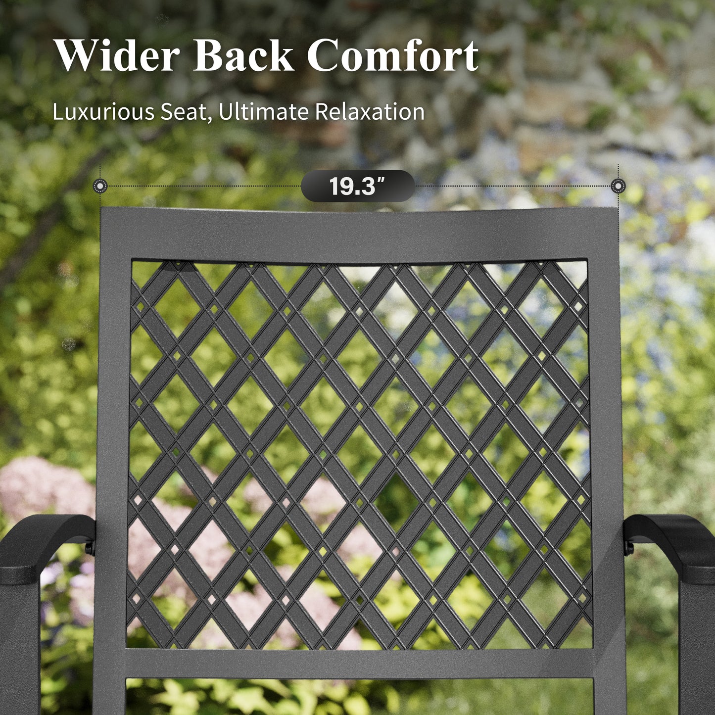 Captiva Designs 7pc Patio Dining Set with Wood-look Rectangle Steel Table & Stylish Back Metal Chairs