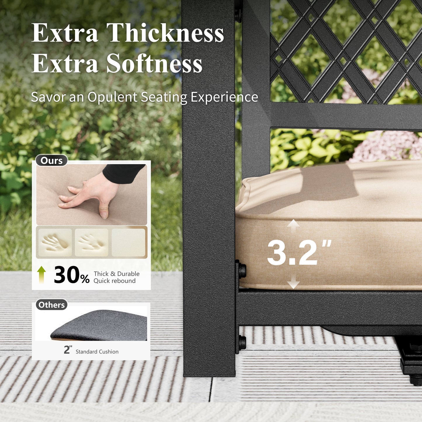 Captiva Designs 7pc Patio Dining Set with Wood-look Rectangle Steel Table & Stylish Back Metal Chairs