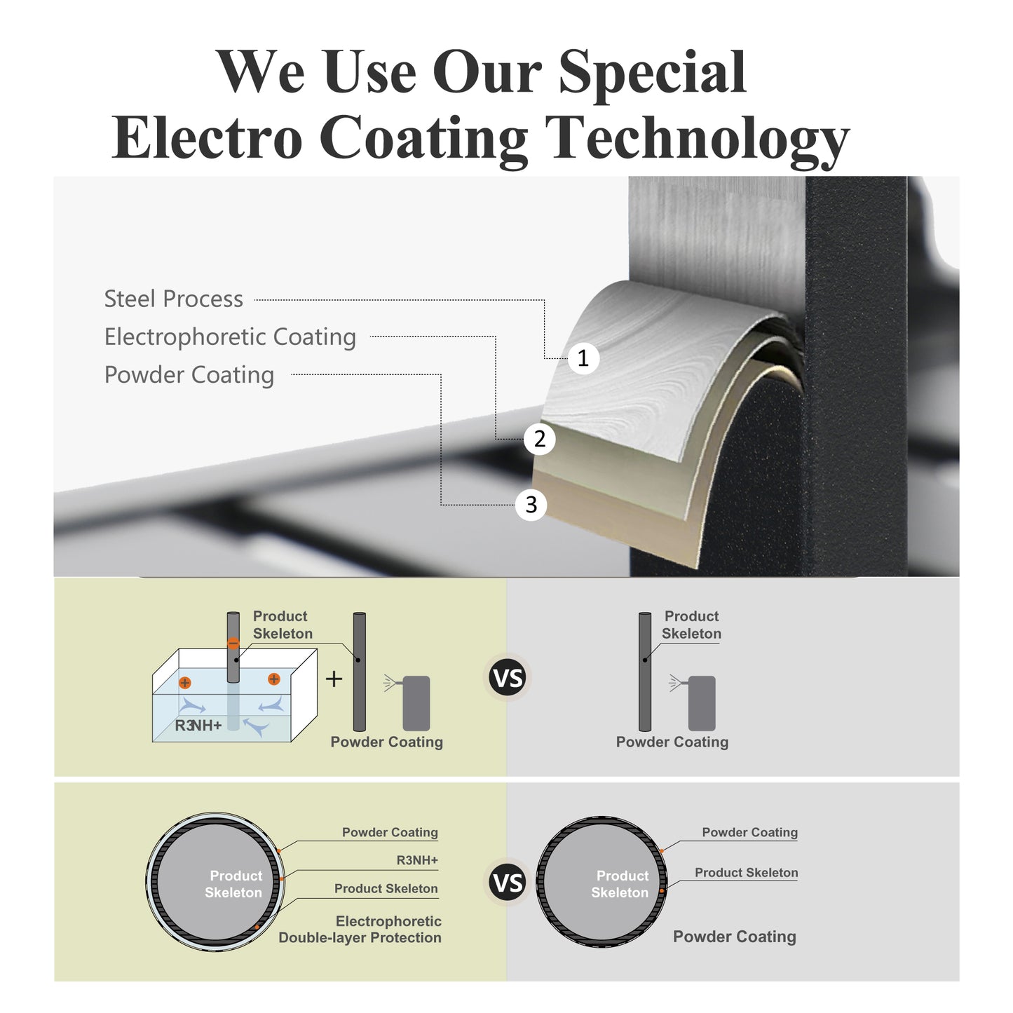 Captiva Designs 3pc Outdoor Patio Slatted Tabletop Round Dining Table & Metal Chairs