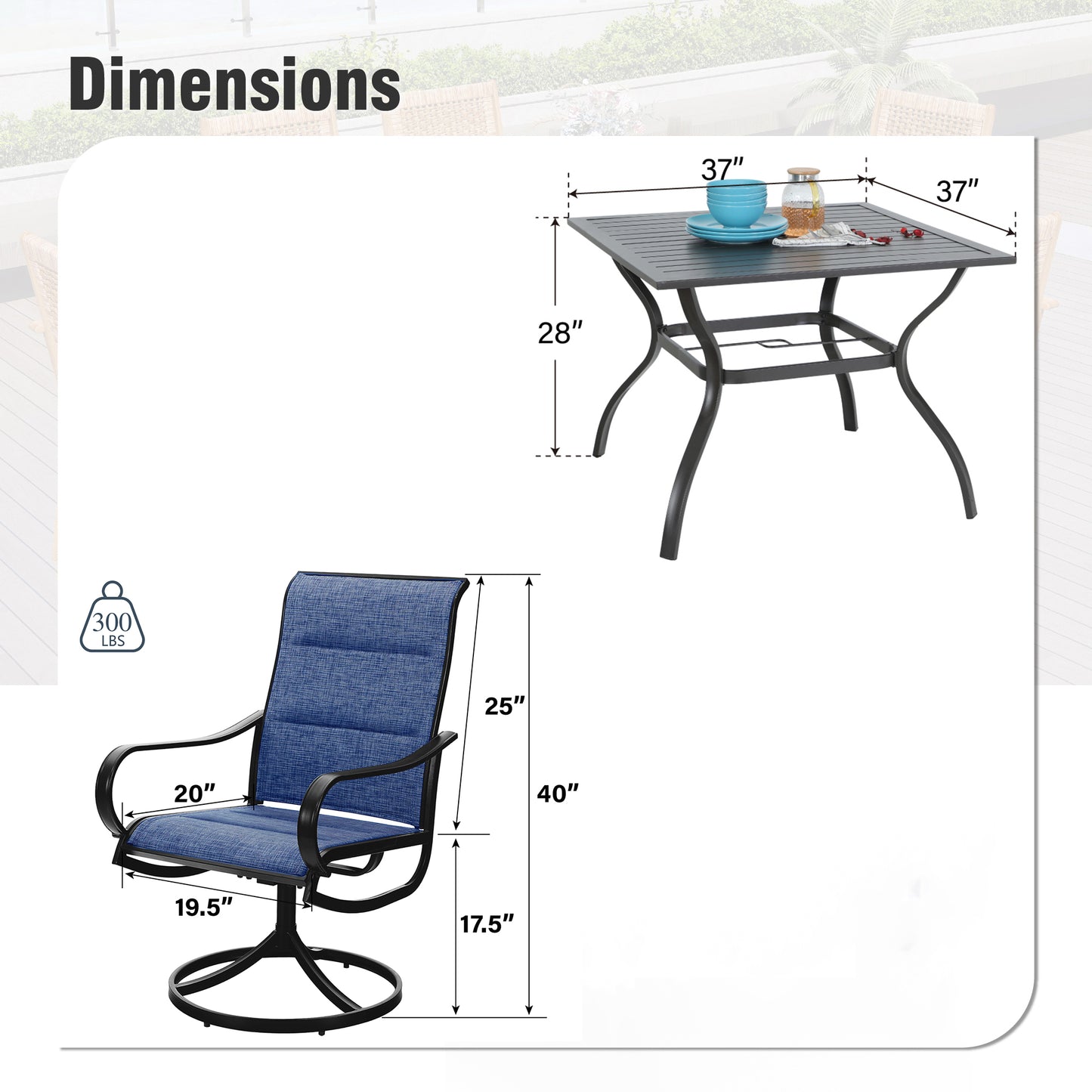 Captiva Designs 3 件套户外露台木制餐桌椅套装，配有钢架相思木桌和油面长凳