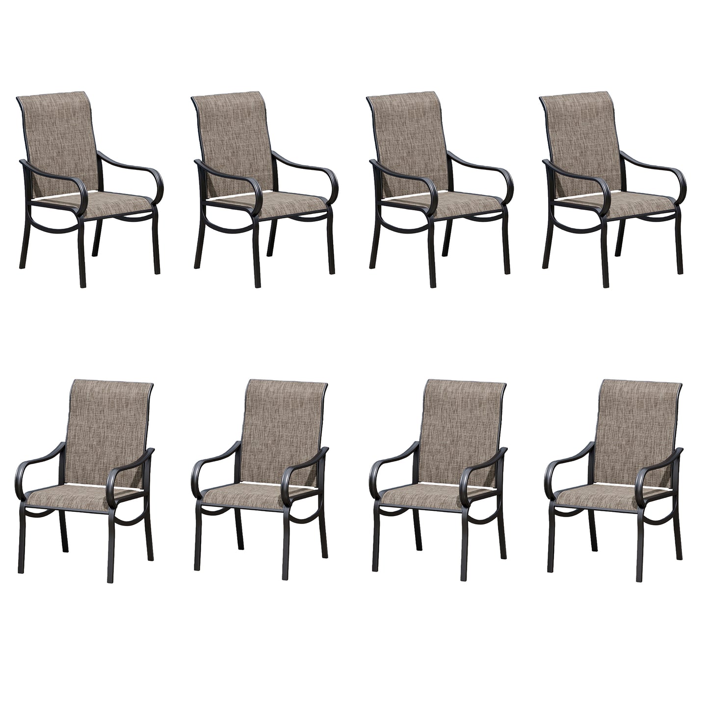 Captiva Designs Outdoor Patio Dining Breathable Quick-dry Sling Chairs with Steel Frame