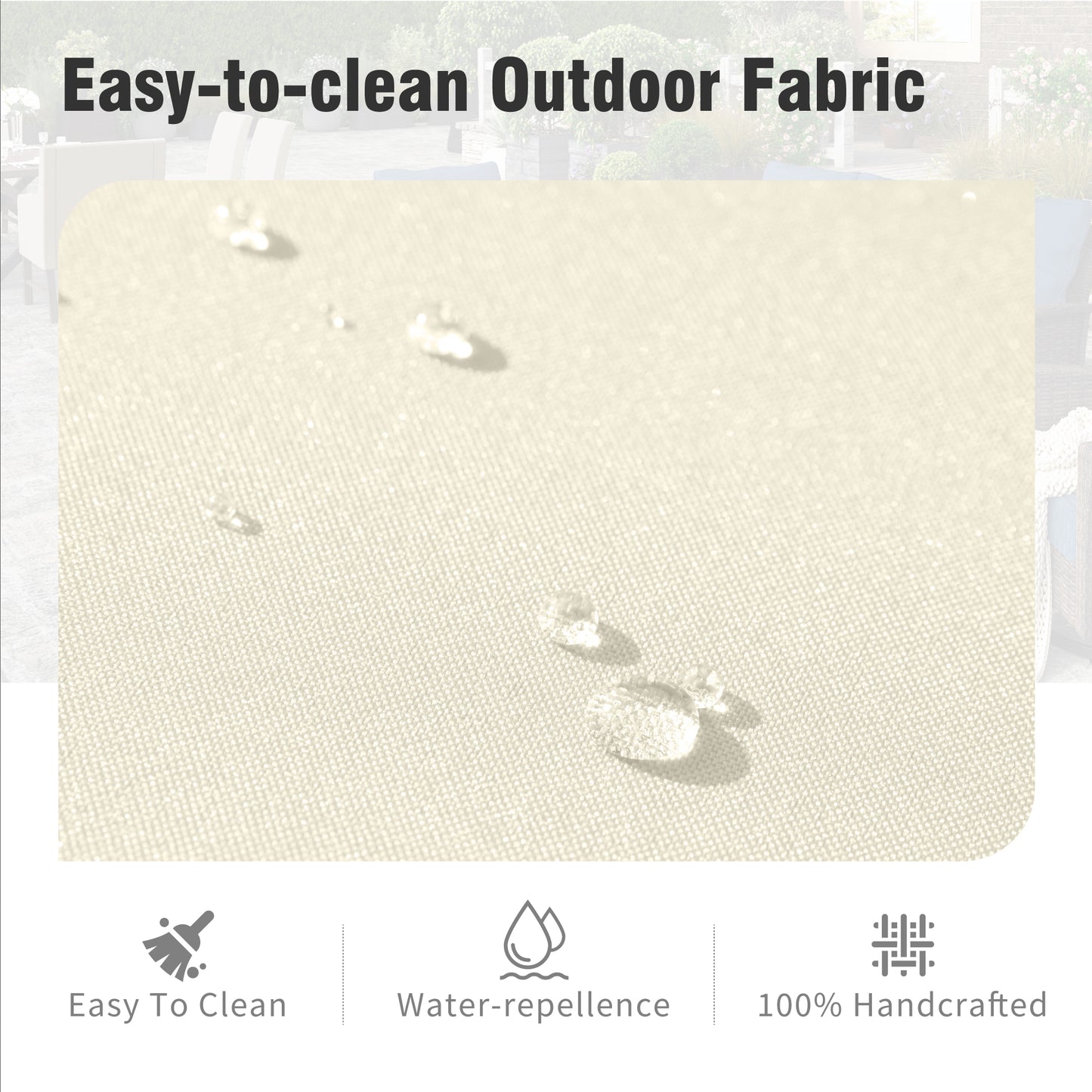 Captiva Designs Outdoor Patio 4 Pieces Wicker Porch Furniture Small Rattan Couch Set with Wood Table for Backyard