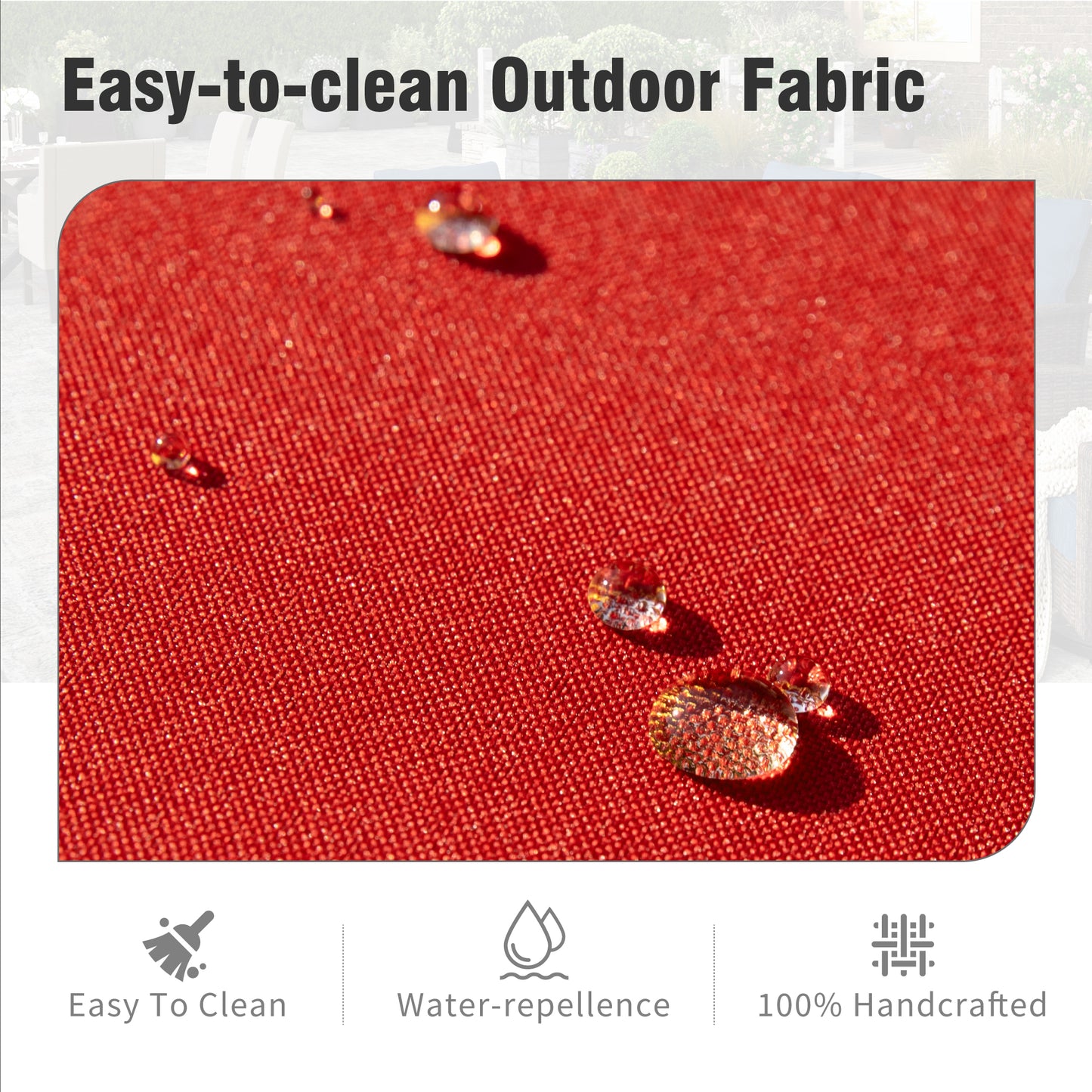 Captiva Designs Outdoor Patio 4 Pieces Wicker Porch Furniture Small Rattan Couch Set with Wood Table for Backyard