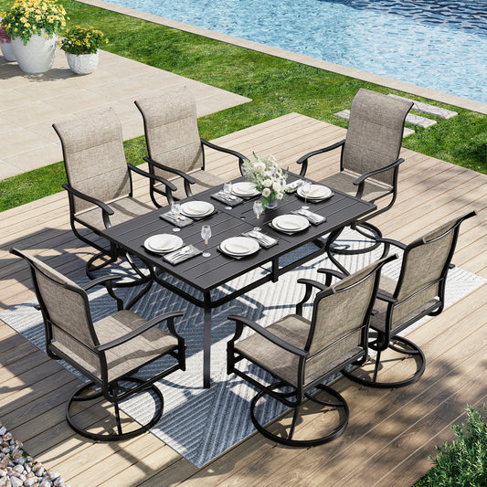 Captiva Designs 1 件户外几何图案可扩展钢制矩形桌