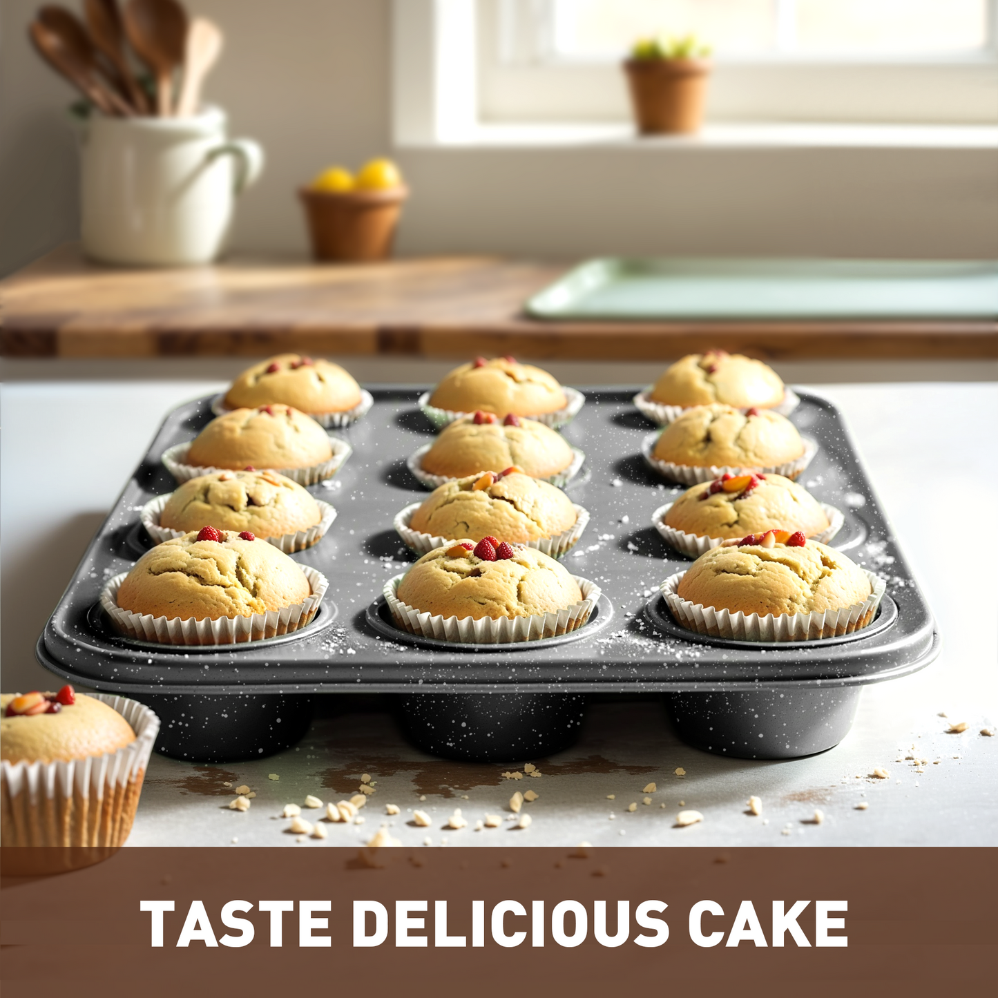 Captiva Designs Nonstick Granite Cookware and Bakeware Set with Heat-Resistant Bakelite Handle