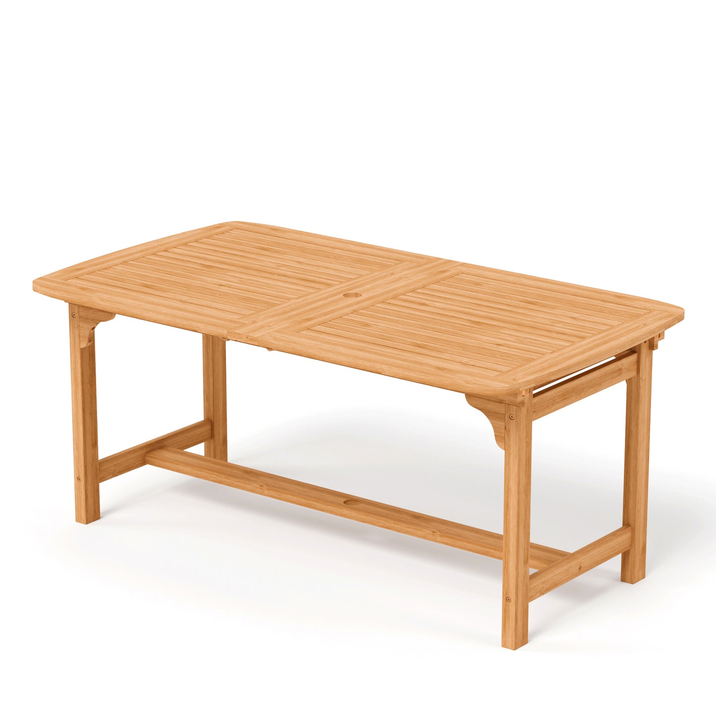 Captiva Designs 1pc Outdoor Patio Acacia Wood Dining Table with Steel Frame