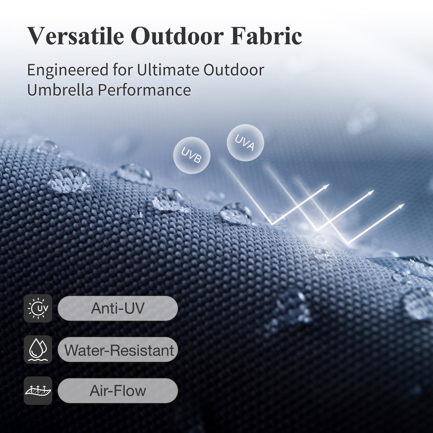 Captiva Designs 13ft Double-Sided Rectangular Patio Umbrella-Navy Blue