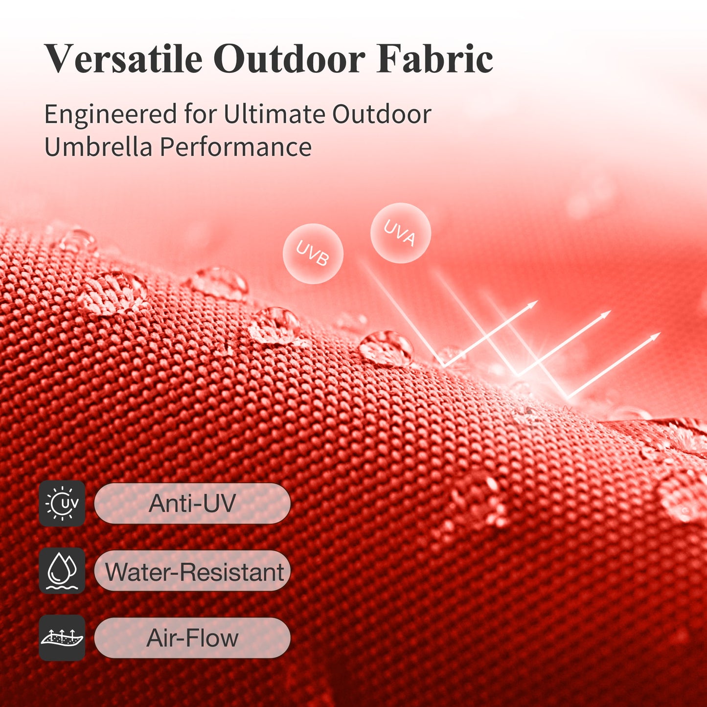 Captiva Designs 13ft Double-Sided Rectangular Patio Umbrella-Red