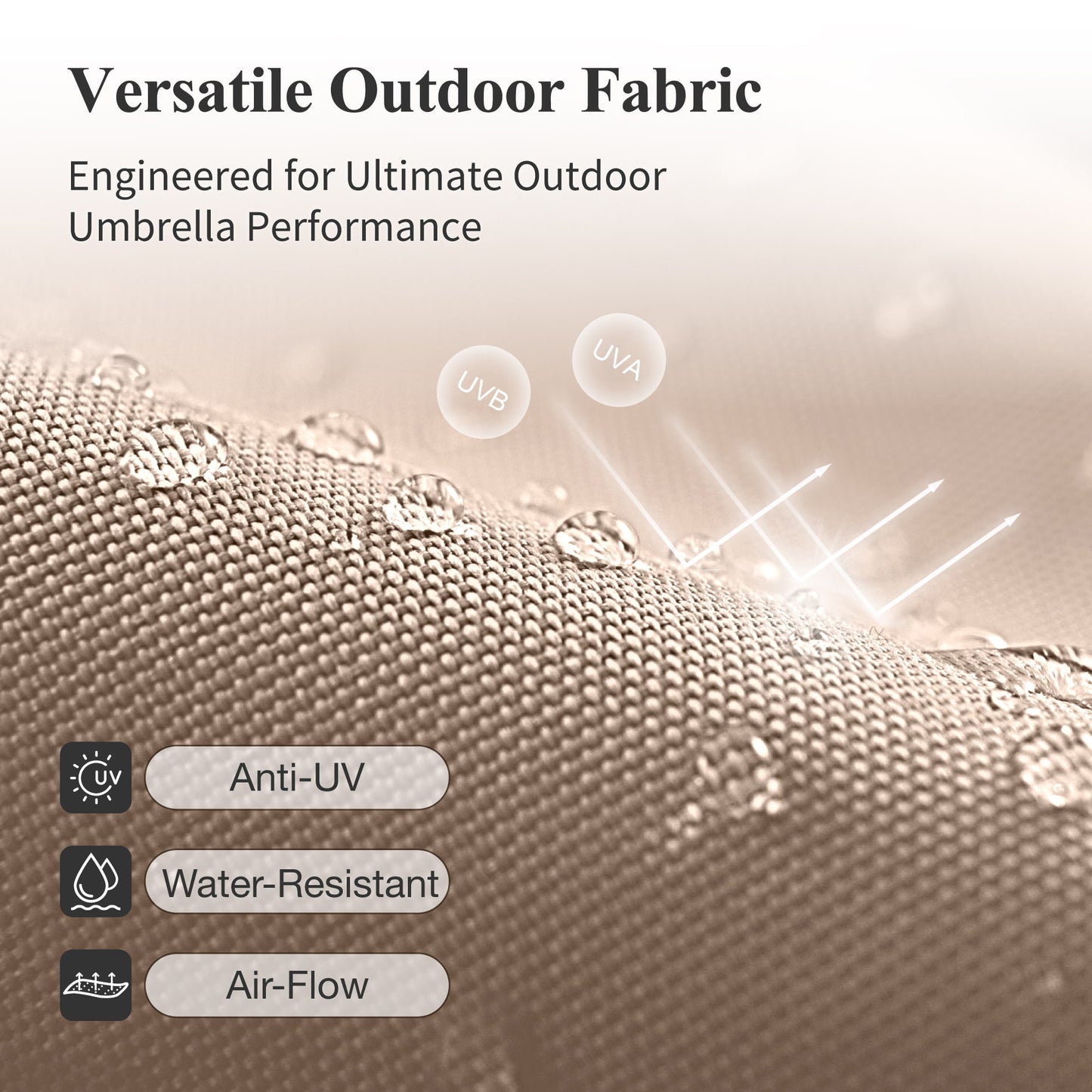 Captiva Designs 13ft Double-Sided Rectangular Patio Umbrella-Beige