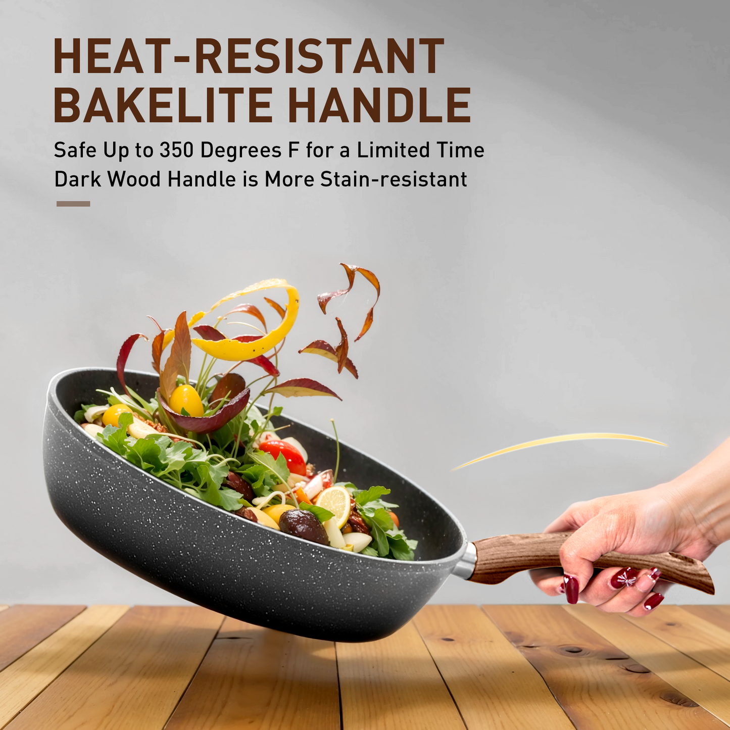 Captiva Designs Nonstick Granite Cookware and Bakeware Set with Heat-Resistant Bakelite Handle