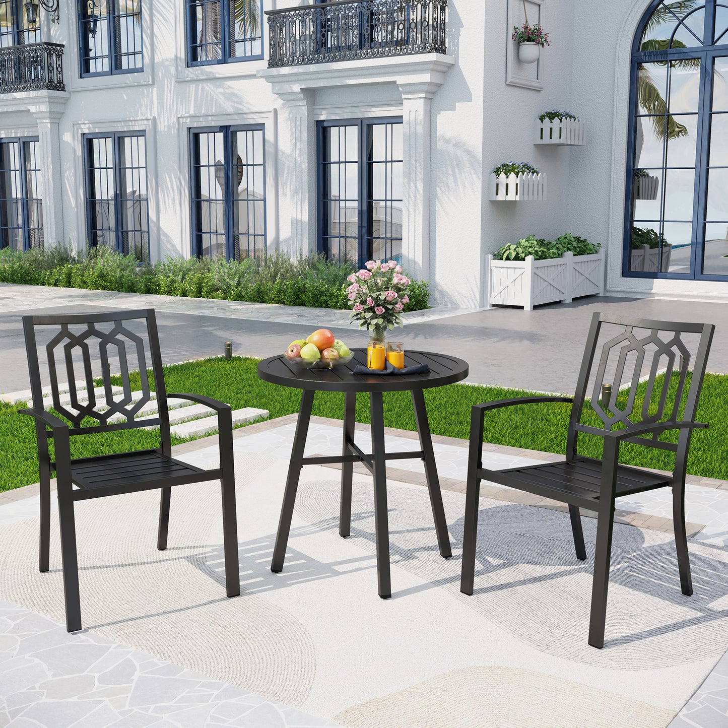 Captiva Designs 1pc Outdoor Patio Dining Table with Steel Frame