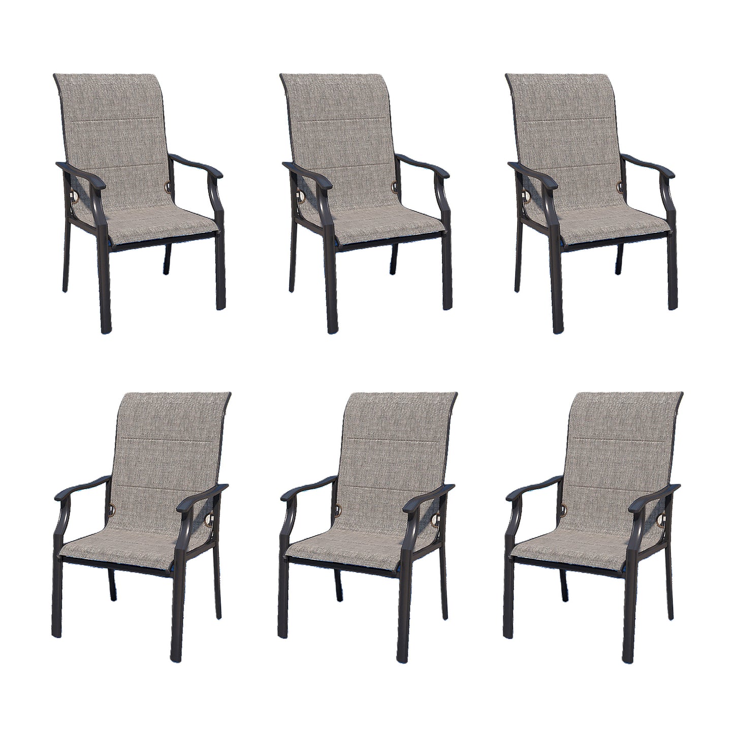 Captiva Designs 9 件套宽敞板顶矩形金属桌，带伞孔和金属可堆叠椅子