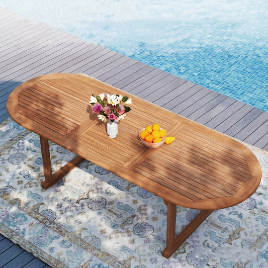 Captiva Designs 1 件装金合欢木露台可扩展桌，带 1.96 英寸伞孔