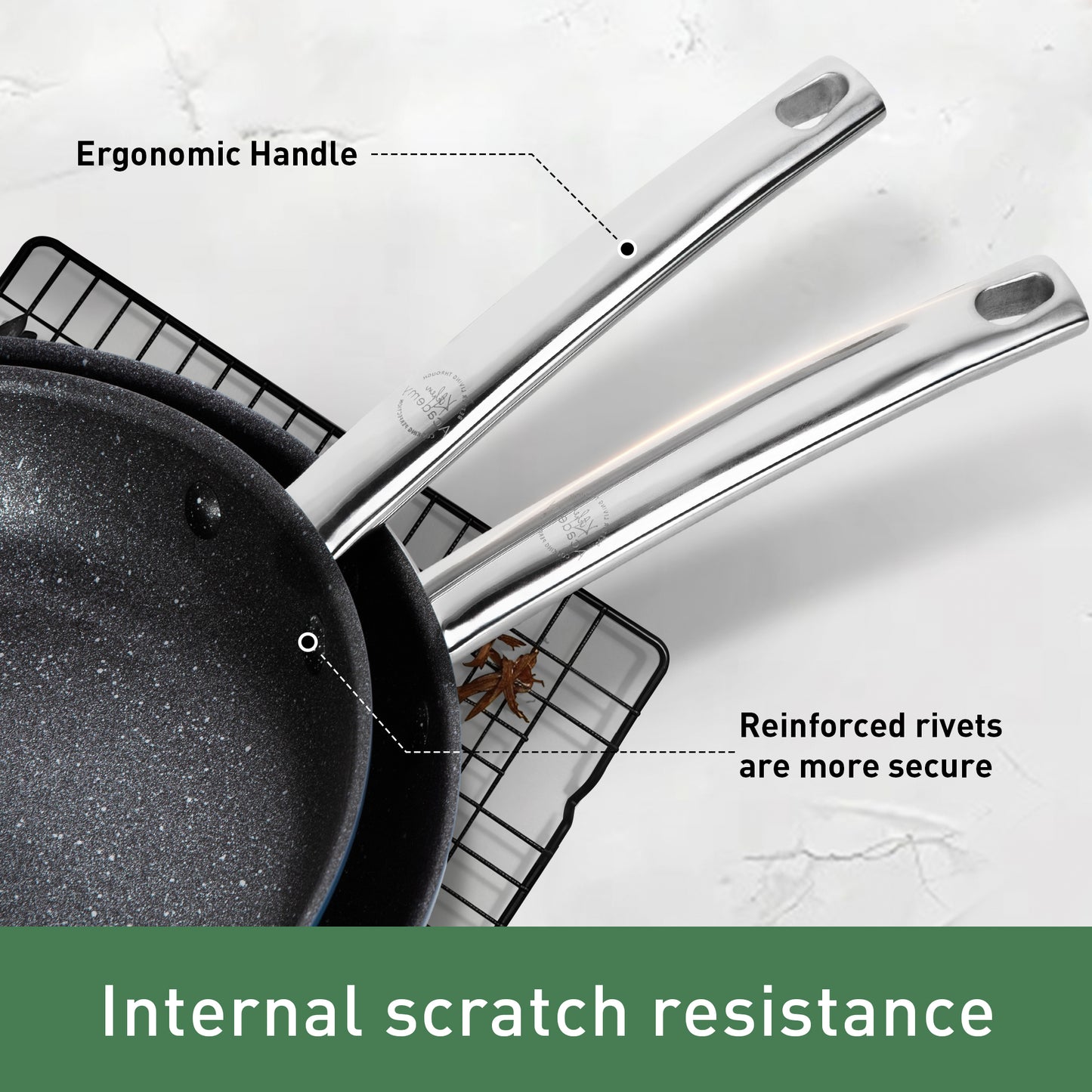 Captiva Designs Plasma Titanium Coating Nonstick Pots and Pans Cookware Set, Blue