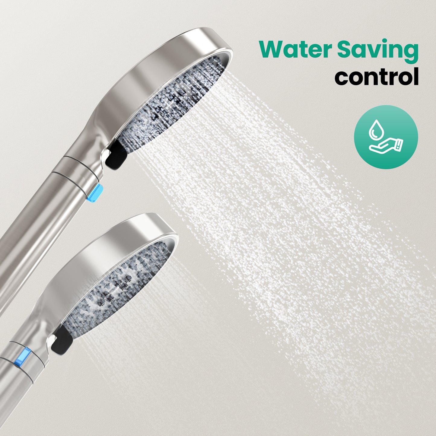 Captiva Designs Wall Mounted High Pressure Shower Head with Hand Shower