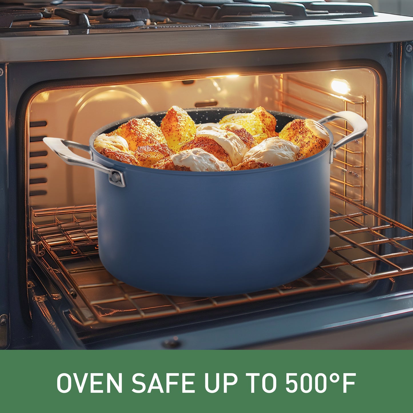 Captiva Designs Plasma Titanium Coating Nonstick Pots and Pans Cookware Set, Blue