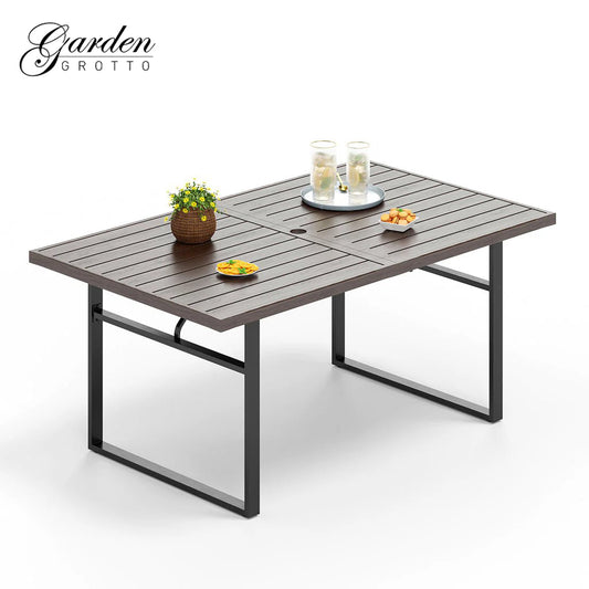 Garden Grotto Patio Rectangle Patio Dining Table with U-shaped legs