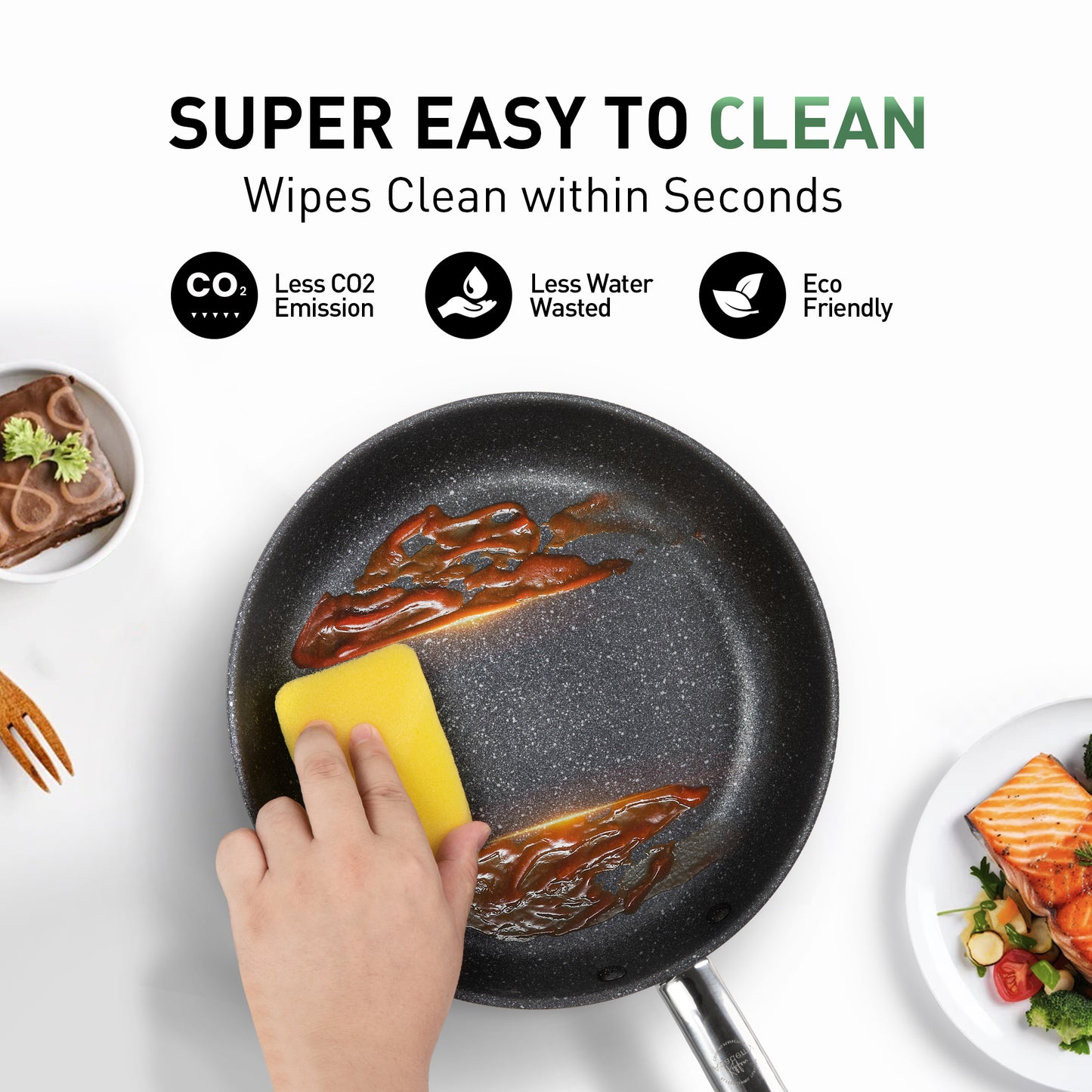 Captiva Designs Plasma Titanium Coating Nonstick Pots and Pans Cookware Set, Blue