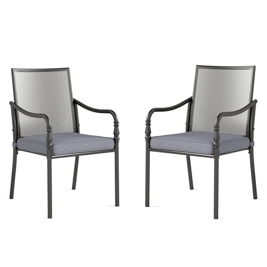 Captiva Designs 4 件套户外用餐钢椅，带厚垫