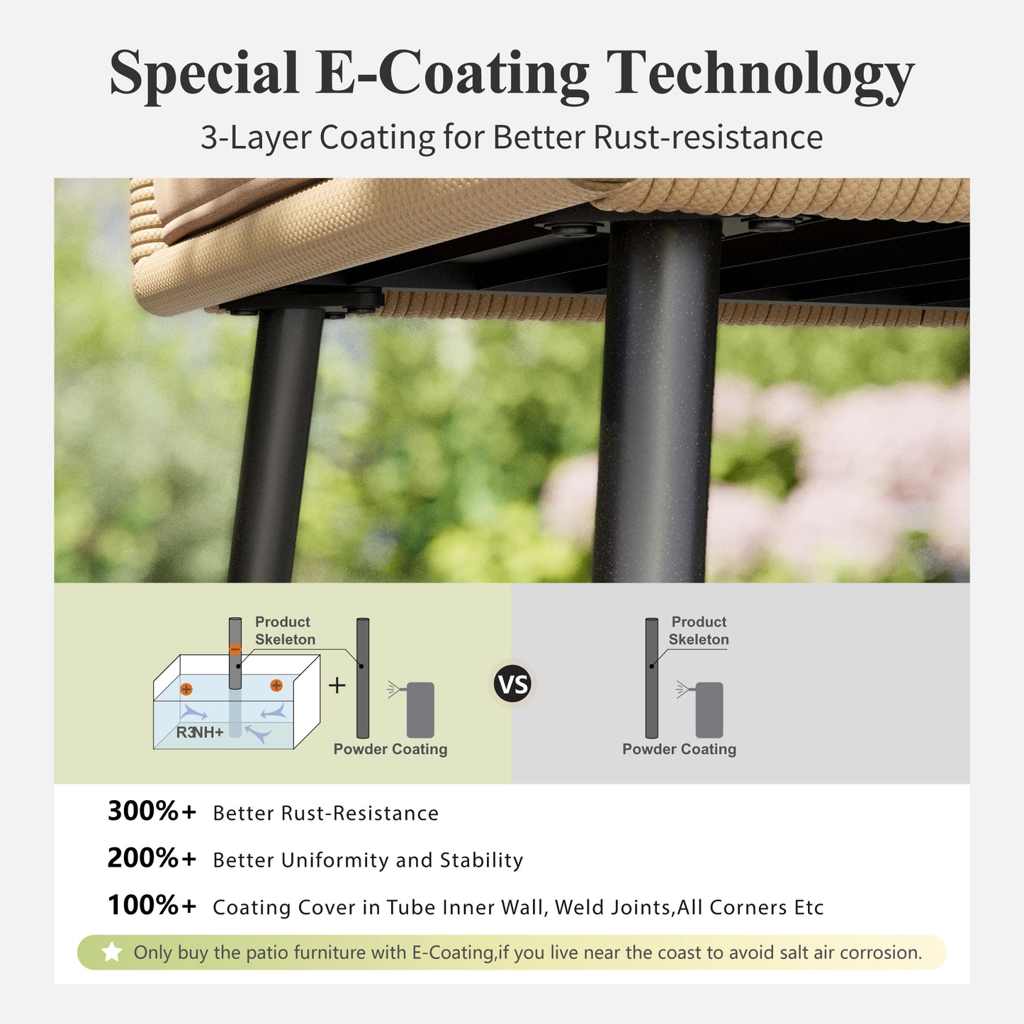 Captiva Designs 4pc Outdoor Patio Woven Pull Cord Back Dining Chairs with Seat Cushion