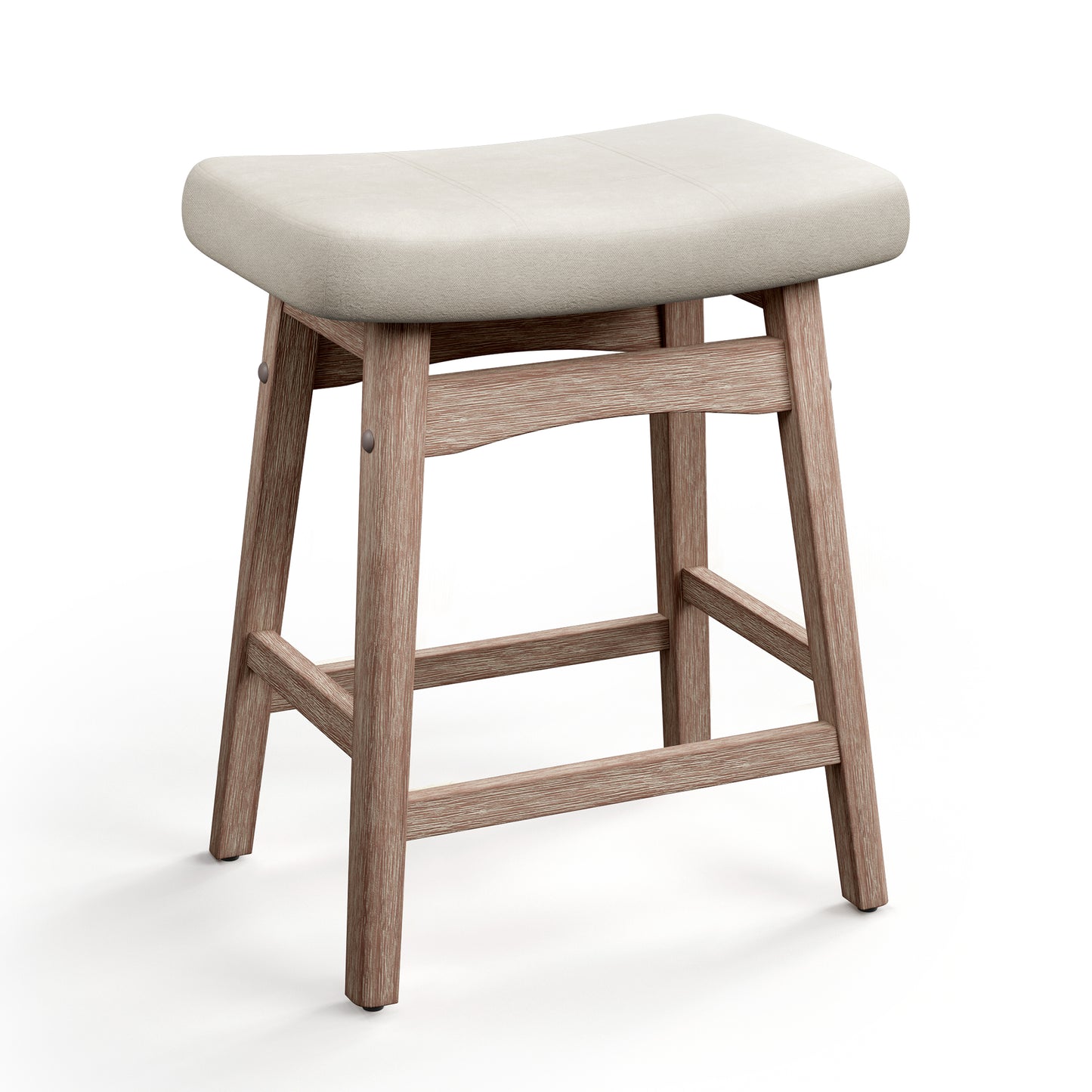 Captiva Designs 24 inch Counter Height Bar Stool with Padded Seat & Solid Wood Frame & Footrest