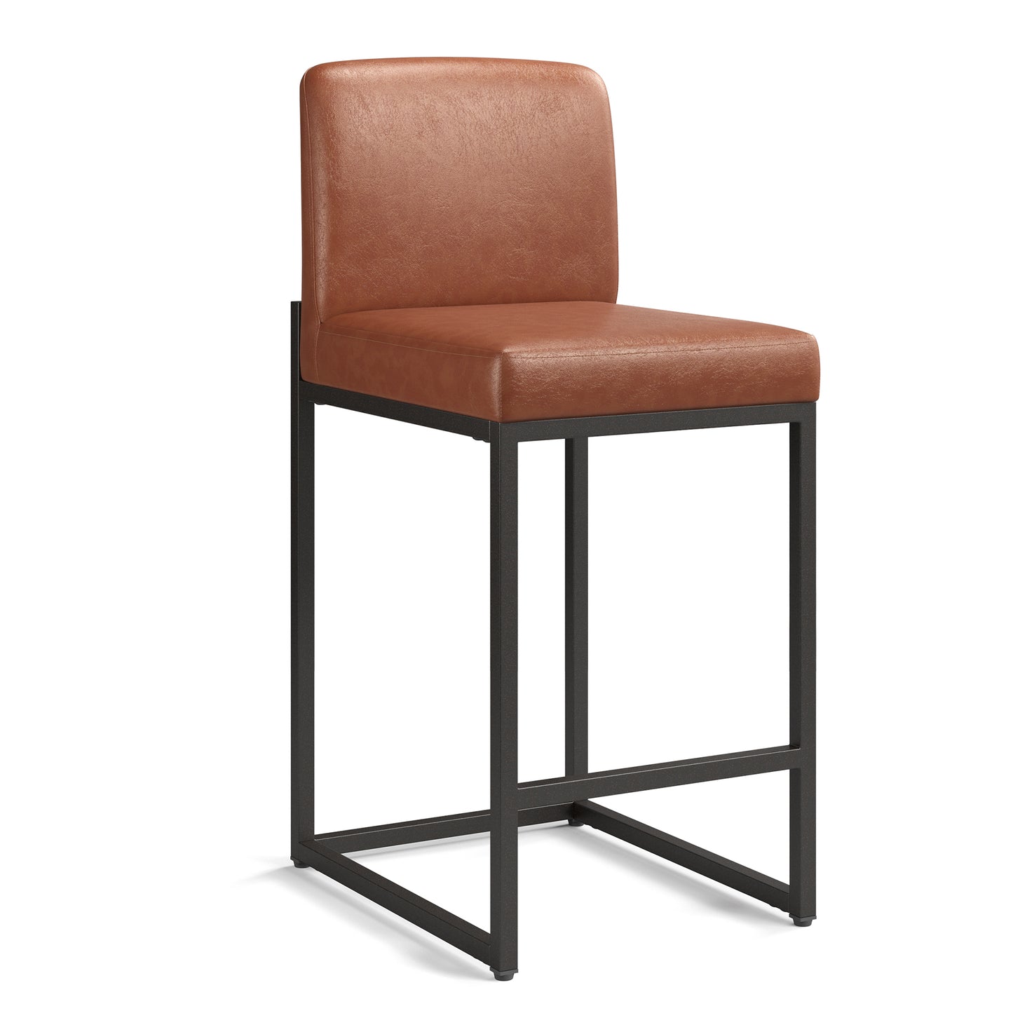 Captiva Designs 24 inch Height Bar Stool with Padded Seat and Back & Sturdy Steel Frame & Footrest
