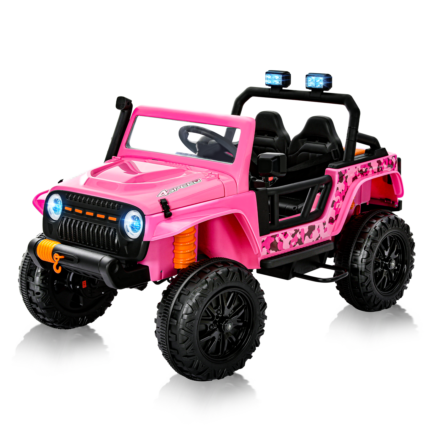 Captiva Designs Electric Jeep Car with Remote Control & Bluetooth Music & Off-Road Power Wheels