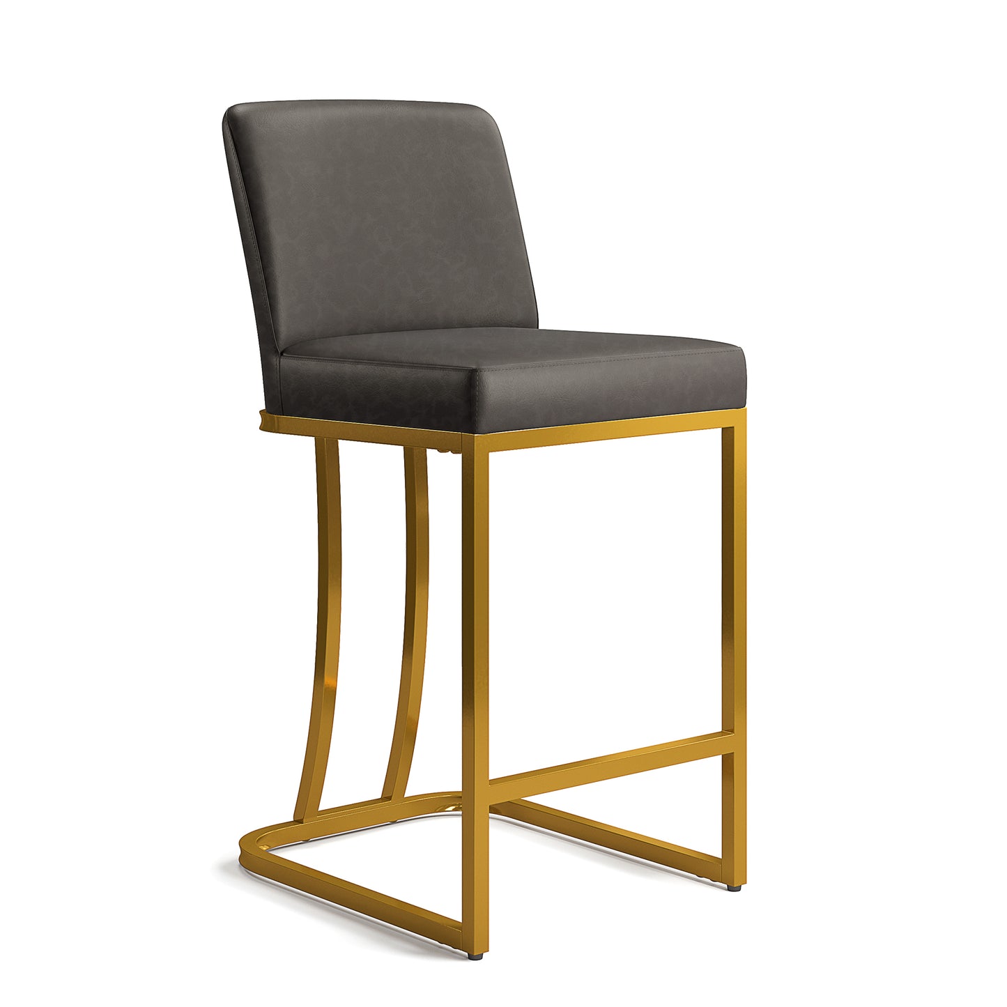 Captiva Designs 24 inch Height Bar Stool with Faux Leather & Padded Seat and Back & Sturdy Steel Frame