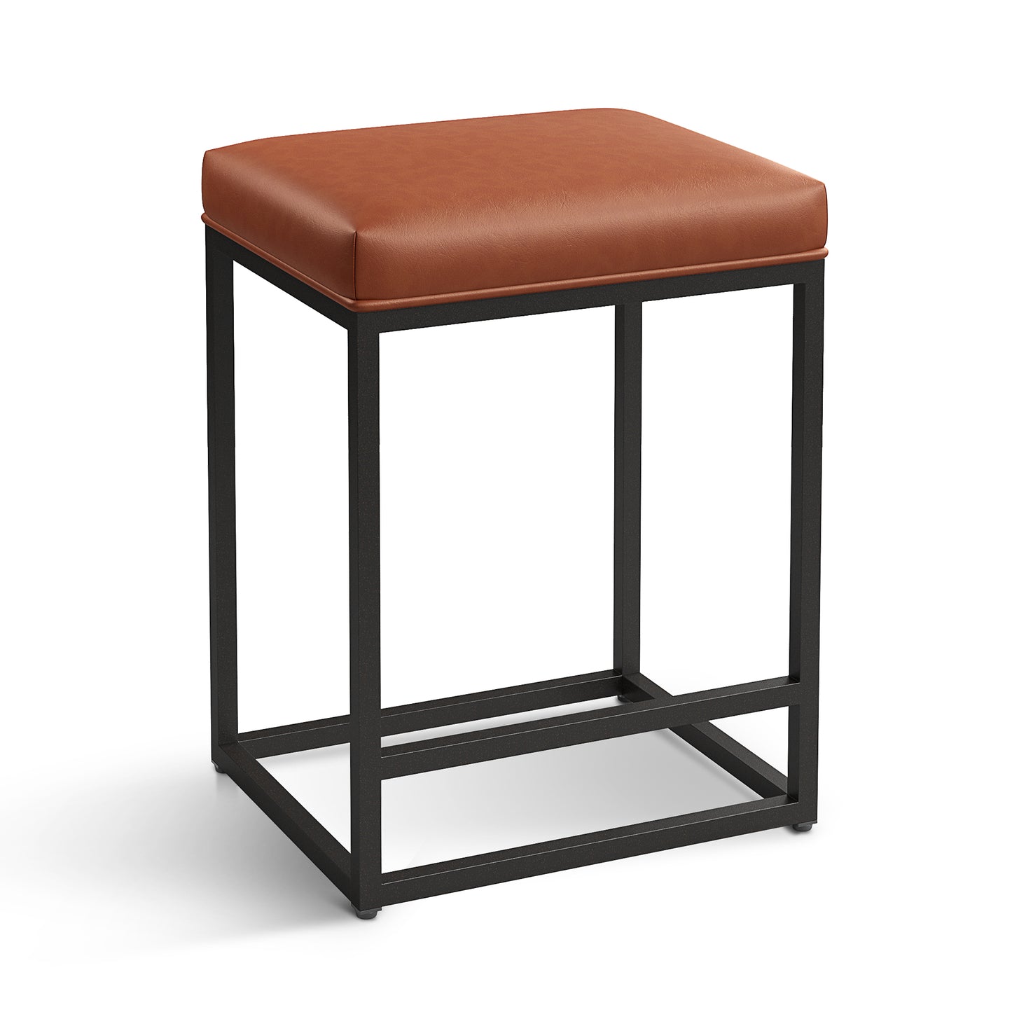 Captiva Designs 24 inch Counter Height Bar Stool with Faux Leather Cushion and Sturdy Metal Frame