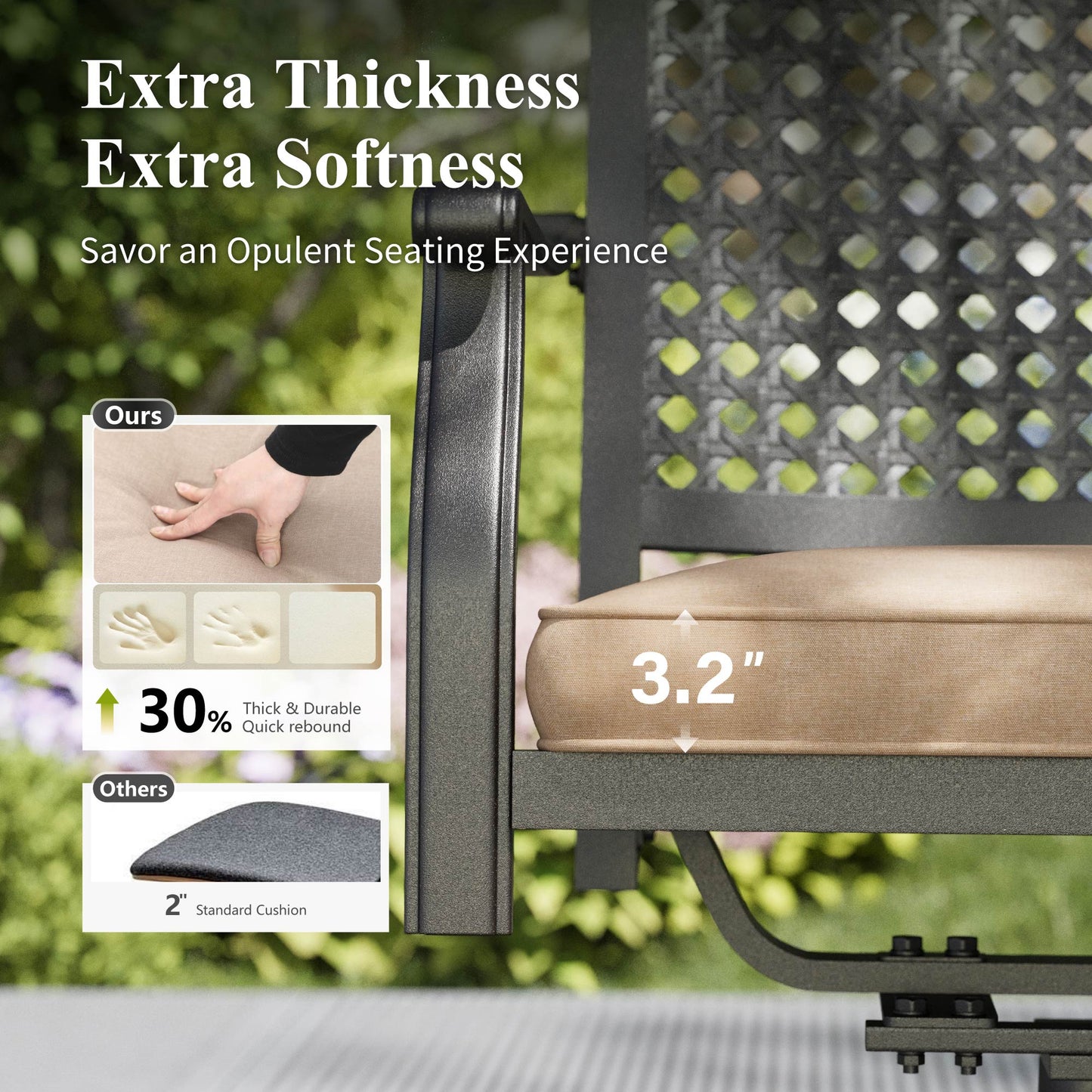 Captiva Designs 7pc Patio Dining Set with Wood-look Rectangle Steel Table & Stylish Back Metal Chairs