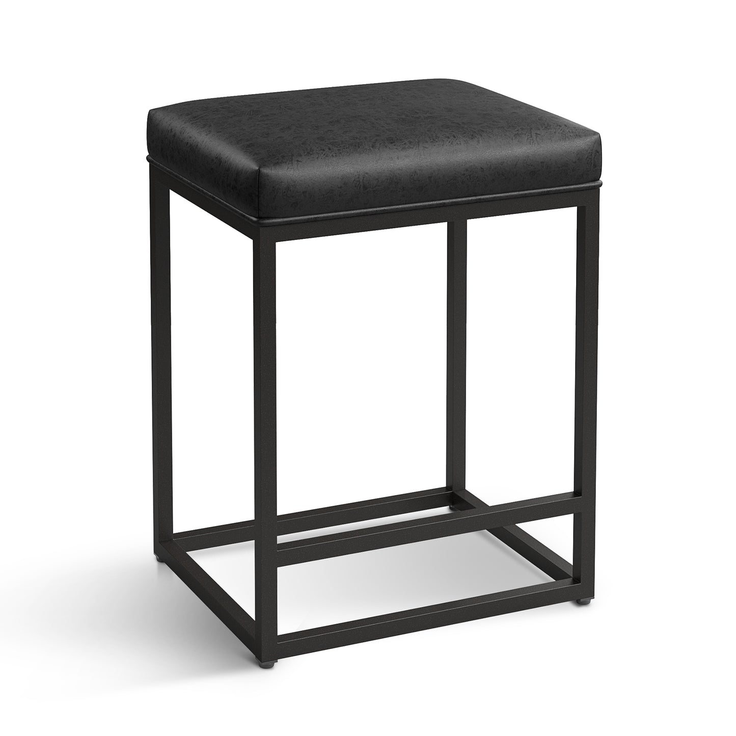 Captiva Designs 24 inch Counter Height Bar Stool with Faux Leather Cushion and Sturdy Metal Frame