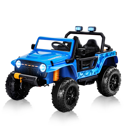 Captiva Designs Electric Jeep Car with Remote Control & Bluetooth Music & Off-Road Power Wheels